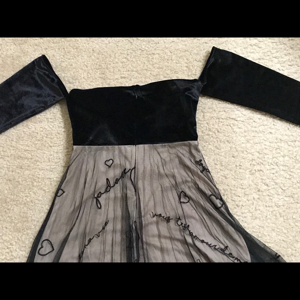 NWT ASOS Velvet Embroidered Tulle Midi Dress 4 - Picture 6 of 8